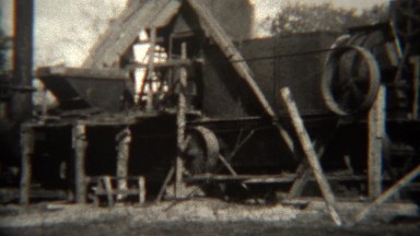 1939: Spinning Pulley Powered Lumber Mill Factory Running Full Speed