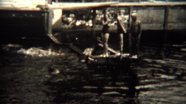 1939: Kids Jump Into Local Swimming Hole From Broken Pier.