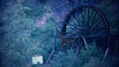 1940: Waterfall Powered Water Wheel Turning to Create Work