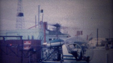 1955: Personal Amphibious Helicopter Taking Off From Land Platform.