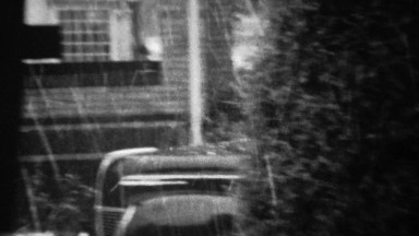 1940: Hard Hail Storm Pouring on House and Damaging Classic Cars