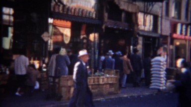 1956: Chinatown architecture buildings main street tourist strip.
