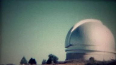 1956: Round Space Telescope Observatory Shining in Sunshine