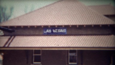 1947: Train depot station building clay tile roof architecture.