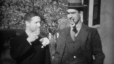 1939: Wealthy Men Smoking Funny Pipes with Big Fedora Hats Outdoors in Tryon, NC