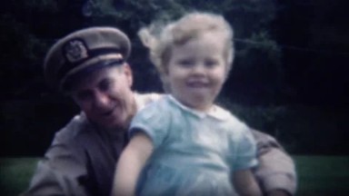 Baby Girl Blows a Kiss in US Navy Military Dad's Arms
