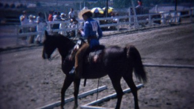 1972: Horse Dressage and Reining Event with Careful Obstacle Course Navigation