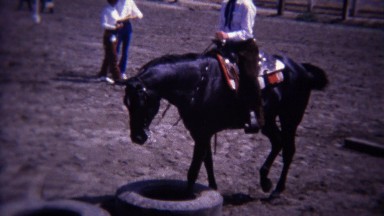 1967: Horsemanship Dressage Reining Event Stepping Car Tires