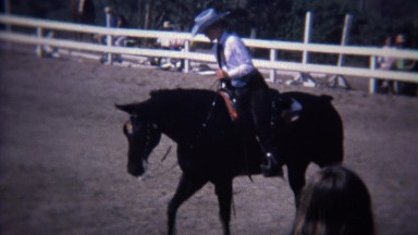1972: Horse Dressage Competition Stepping Lumber Obstacle Course