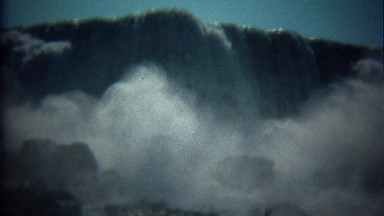 1973: Intense Wide Cascading Waterfall from Below at Niagara Falls, Canada