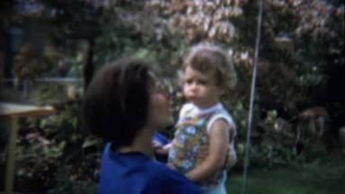 1972: Mom Dancing Smiling Singing Toddler Girl Baby Outdoor