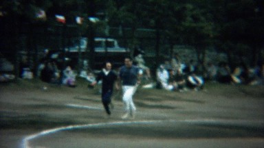 1961: Gay Men Running Race Track Holding Hands Novelty Event