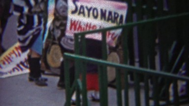 1954: Sayonara farewell event to US Army soldier from dancing band in Yokohama, Japan