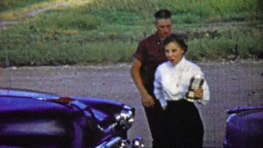 1959: Girl brings embarrassed boyfriend to meet the parents.