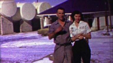 1958: Man flirts threatens women snowball winter physical abuse fun.