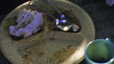 1964: Empty picnic food plates party end satisfied feast celebration.