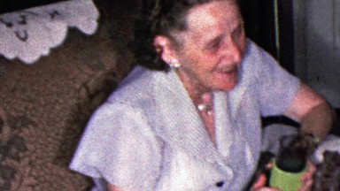 1961: Grandma drunk laughs cries loves overwhelmed with joy.