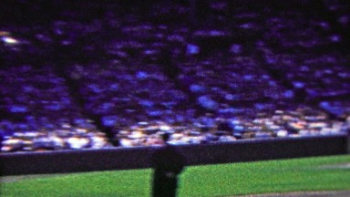 1963: Cubs baseball game Wrigley field crowd stadium pan.