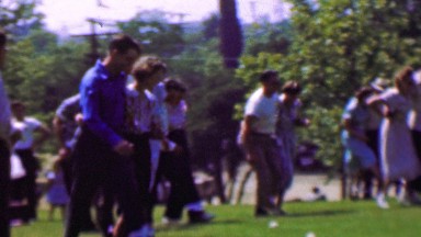 1957: 3-Legged Couples Marriage Counseling Ball Kicking Cooperation Game