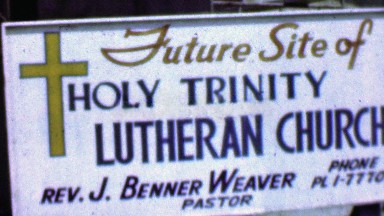 1957: Holy Trinity Lutheran Church Construction Spanish Mission Style