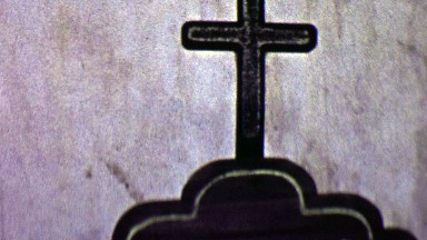 1962: Santa Ines Mission historic church hand carved wood sign.