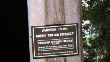 1974: Farmers Union Green Thumb Project historic covered Oldtown Bridge.