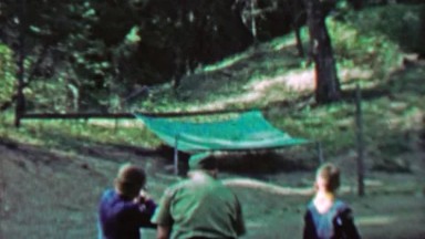 1967: Boy Scouts Outdoor Rifle Shooting Practice at Camp