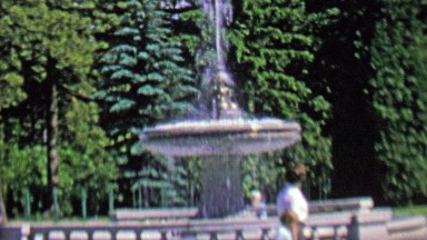 1962: Water fountain at public park visited by family.