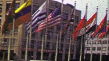 1965: International Flags at United Nations Building