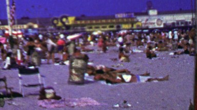 1965: Brighton beach coney island crowds hot summer day.