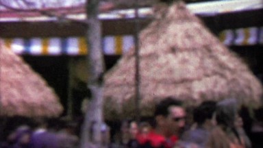 1964: Hawaii tiki grass roof huts at EXPO New York World's Fair.