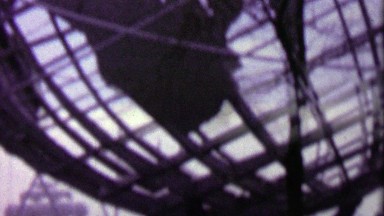 1964: Unisphere globe closeup people crowd EXPO New York World's Fair.