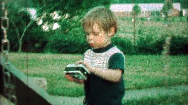 1968: Young budding photographers 1st camera in rural farm.