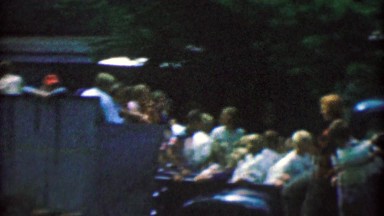1956: Kids Riding in Back of Pickup Truck Trailer Hanging All Over the Place
