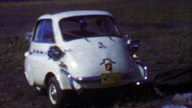 1957: Bmw Isetta White Mini Car Displayed by Native Baptist Missionary in Wasilla, Alaska