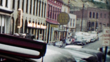 1959: Mainstreet restaurant casinos of old gold mining town.