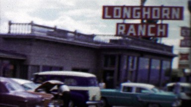 1959: Longhorn Ranch restaurant saloon museum travel destination.