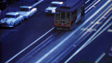 1961: Famous Cable Car System Holding Up Traffic on Steep Hill.