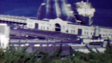 1961: Old Bay Shipping Warehouses on Embarcadero Street.