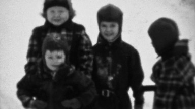 1937: Pack of Rascal Kids Bundled for Cold Weather Winter Snow