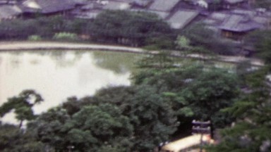 1951: Tightly packed Japanese residential building quaint town.