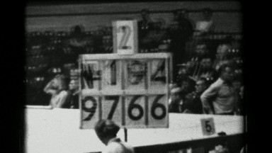 1966: Scorekeeper points scoreboard women's 16th Artistic Gymnastics World