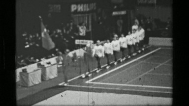 1967: Athletes Entering Indoor Arena at 3rd Women's Modern Rhythmic Gymnastics World Championships