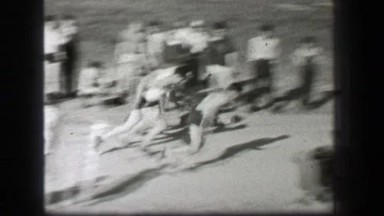 1939: Men's college track running Harvard school race time trials. CAMBRIDGE,