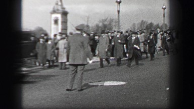 1937: Harvard University Stadium Sport Event Crowd Walking After Big Game