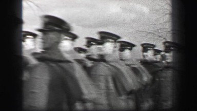 1937: Harvard University Cadets Marching in Military Formation
