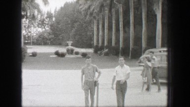 1938: Hialeah Park horse racetrack young college students visiting spring break.