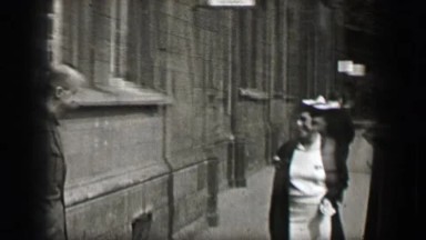 1937: Brother Meets Happy Sister on City Streets in Berlin, Germany