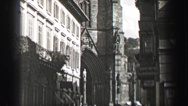 1937: German cathedral church flying buttresses medieval construction before