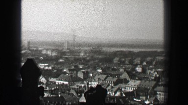 1937: Classic german industrial city medieval style housing and rolling forested